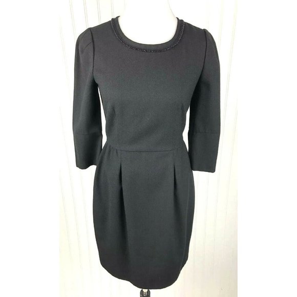 J. Crew Dresses & Skirts - J Crew Factory Anytime Dress Wool Sheath Womens Size 2 Black Career Office Work